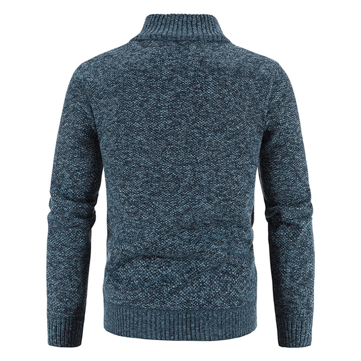 Cárdigan de Hombre con Cremallera, cárdigan cálido Informal con Cuello Alto, suéter Grueso, cárdigan de Abrigo de Invierno con Cremallera, Chaqueta de Invierno de Estilo Urbano (XXL,Blau)