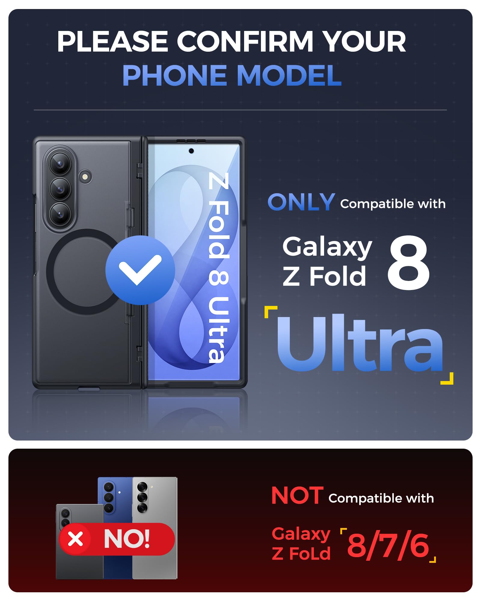 Vihibii Cover per Samsung Galaxy Z Fold 8 Ultra con supporto, 2026, colore: Nero | Compatibile con MagSafe, Protezione Fotocamera, Protezione Schermo Frontale, Protezione Cerniera, Militare Antiurto