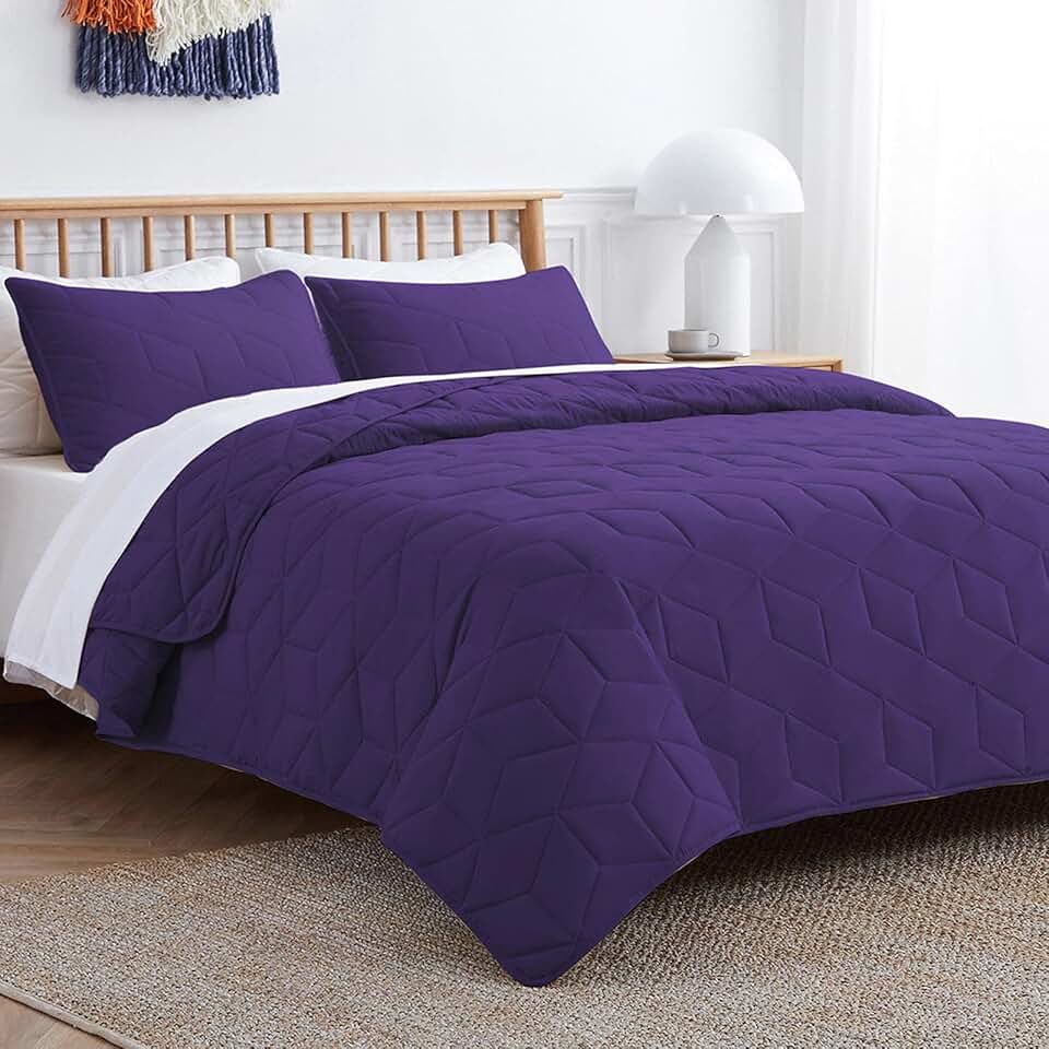 purple bedspreads queen