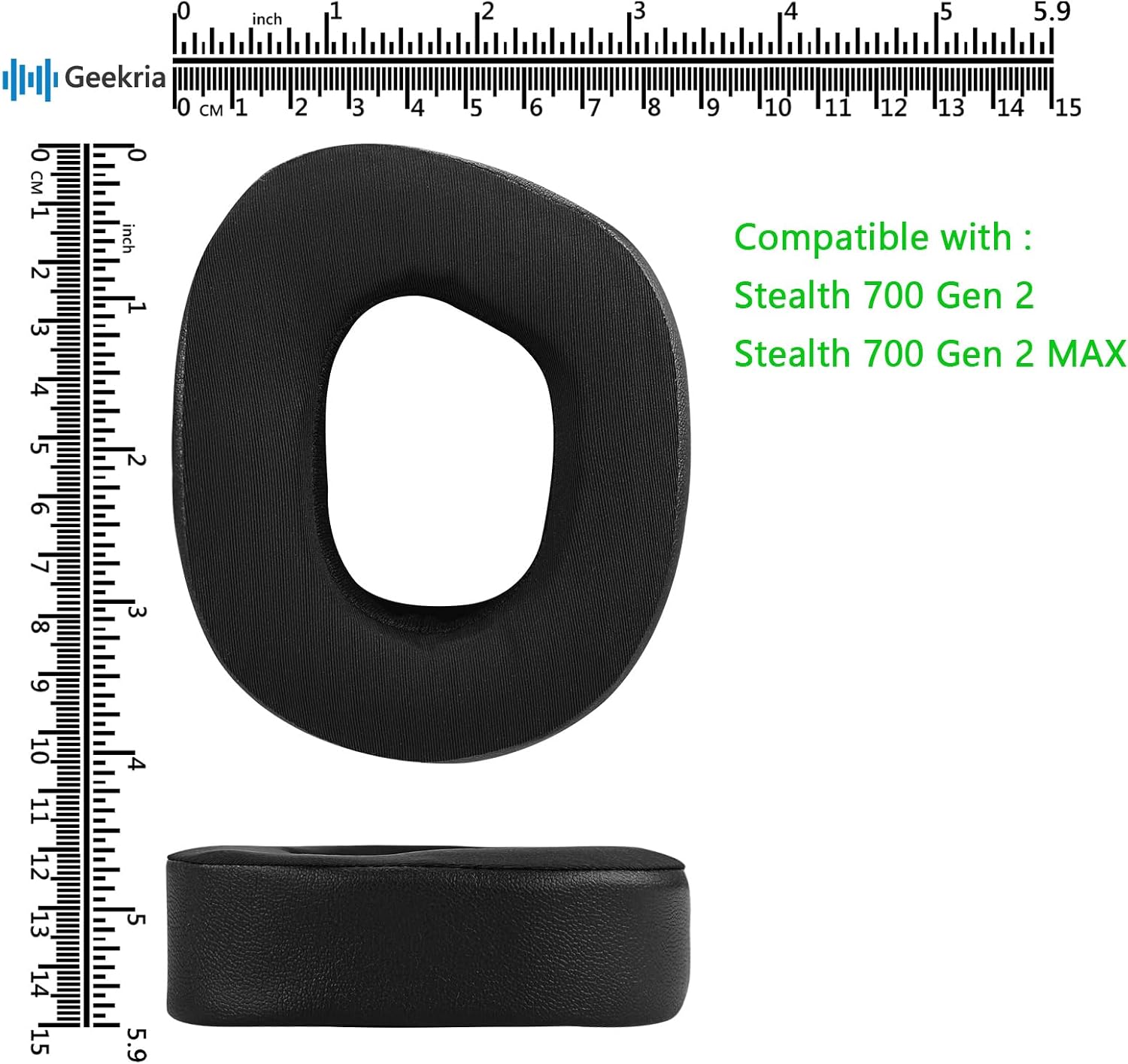 Geekria Sport Cooling-Gel Replacement Ear Pads Compatible with Turtle Beach Stealth 700 Gen 2, Stealth 700 Gen 2 MAX Headphones, Ear Cushions (Black)