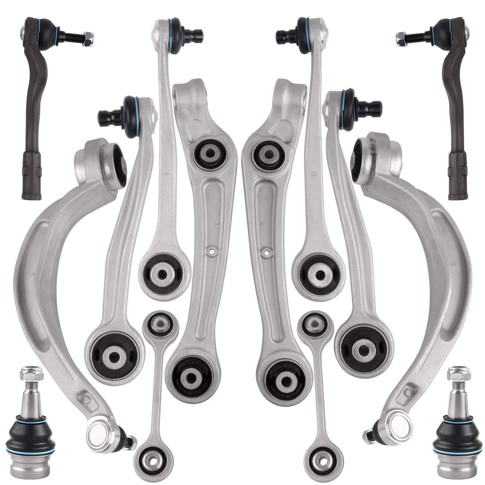 DOCAS compatibles avec Audi A4 B8 A5 8T3 8F7 8TA A6 C7 Q5 8RB partir de 2011/08 8K0407151F 8K0407152F 8K0407693AD 8K0407694AD Jeu de bras, suspension de roue (14 pièces)