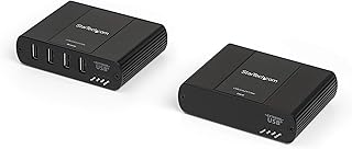 StarTech.com 4 Port USB 2.0 Extender Over Ethernet/IP Network Hub - Up to 330ft (100m) - USB Over Gigabit LAN or Direct Cat5e/Cat6 Cable (RJ45) Extender Adapter - USB Extender Kit (USB2G4LEXT2NA)