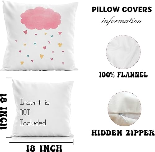 Miniatura 5 de Juego de 4 fundas de almohada coloridas de 18 x 18 pulgadas, fundas de almohada de arcoíris, fundas de almohada para guardería, fundas de almohada