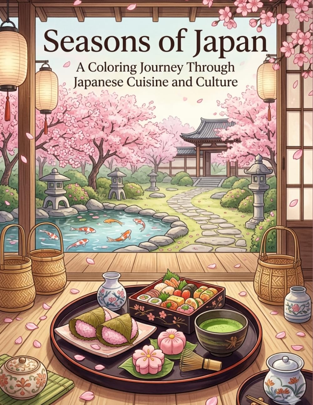 Seasons of Japan: A Coloring Journey Through Japanese Cuisine and Culture