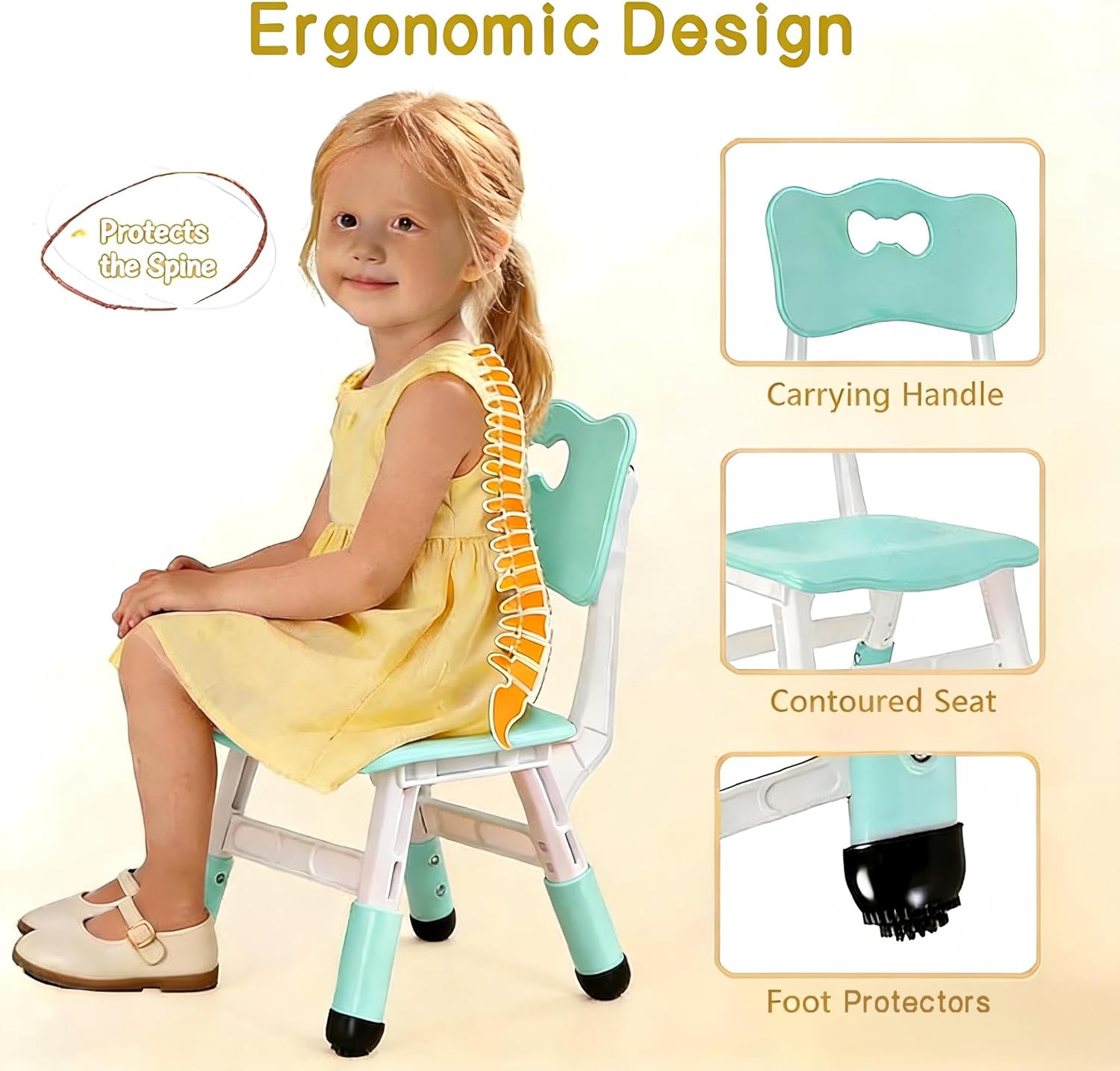 Kids Table and 2 Chairs Set, Height Adjustable Toddler Desk 31.5" L x 23.6" W and Chair Set, Graffiti Desktop, Classroom/Daycare/Home, Children Multi-Activity Table for Ages 3-8 (Blue)