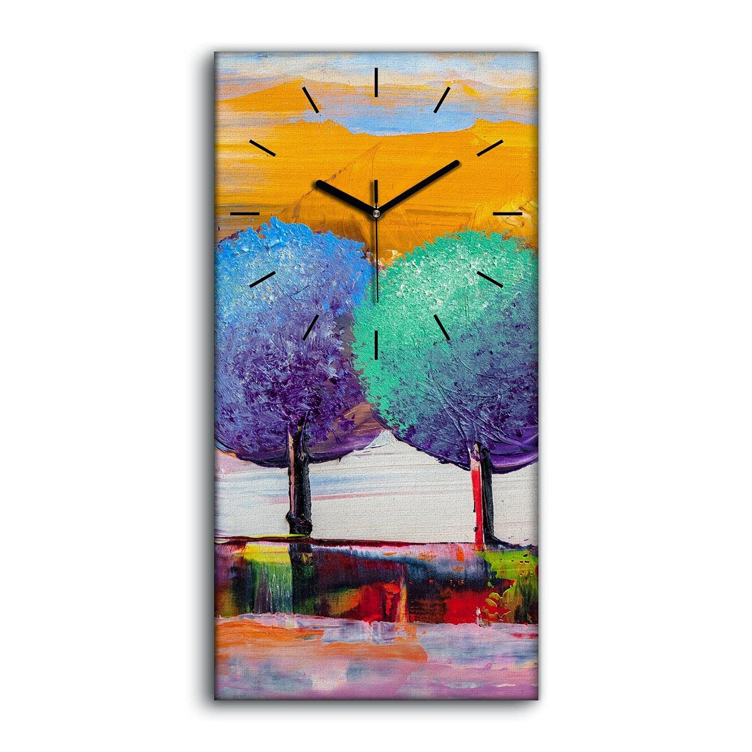 Art mural moderne avec cette horloge paysage d'automne silencieuse pour chambre