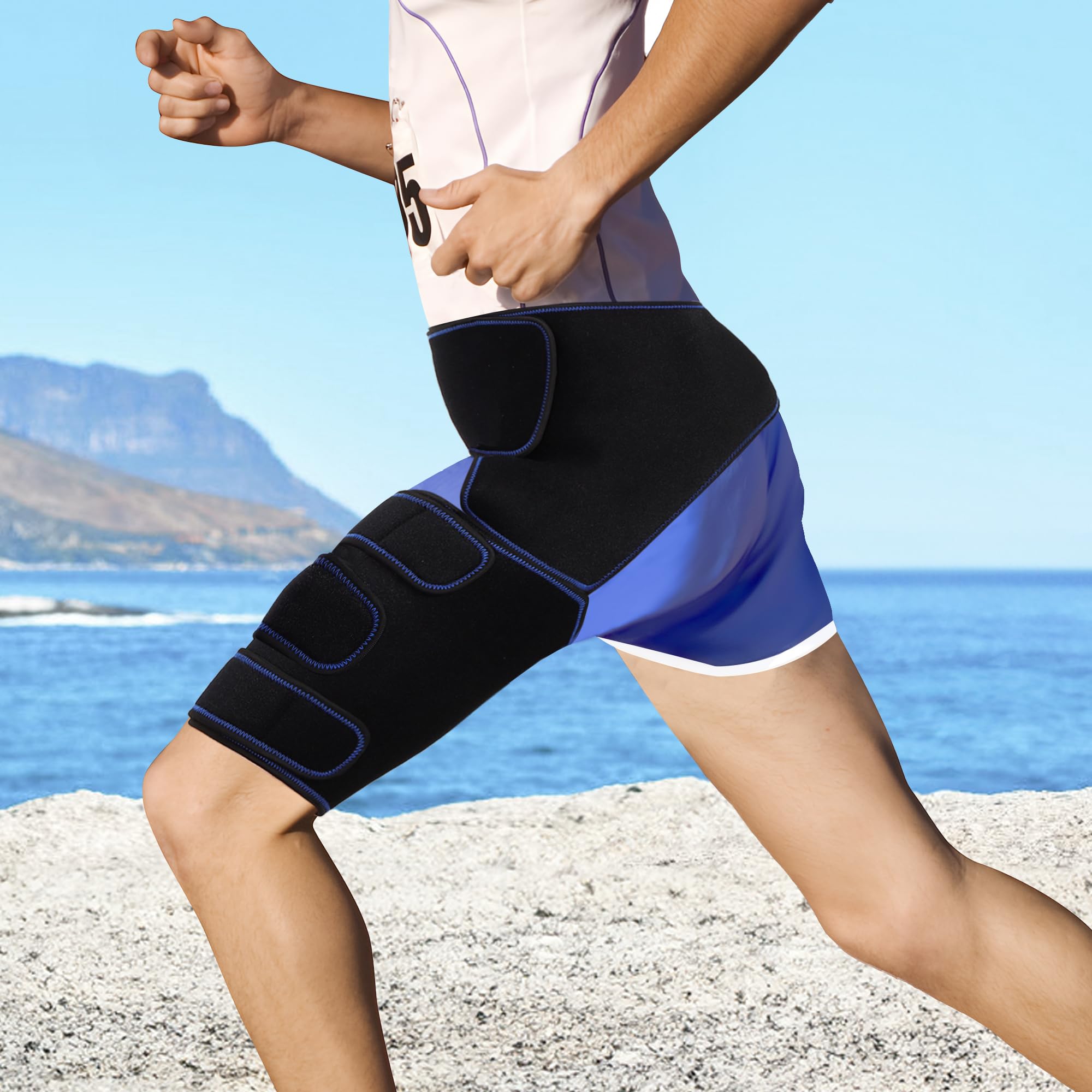 NIdreamCE Hip Brace for Sciatica Pain Relief Devices Adjustable Hamstring,Thigh,Groin Compression Wrap Sciatic Nerve Brace for Men and Women –Support for Sciatica Hip Pain Relief (Left)