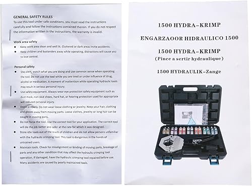 Miniatura 8 de Herramienta de prensado hidráulica de manguera de A/C Hydra-Krimp Abrazadera hidráulica de mano Juego de aire acondicionado con 7 pares de matrices