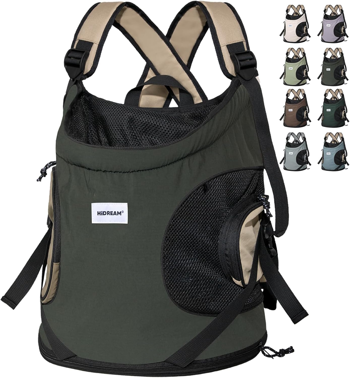 ETIAL Pet Dog Cat Carrier Front Chest Backpack, Hands Free Cross Shoulder Sling Bag with Padded Bottom & Safety Strap for Puppy Kitten Travel Hiking and Outdoor Use (8-18lbs,Grey)