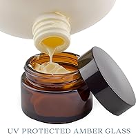 Vista 7 de Cornucopia Brands Tarros rectos de vidrio ámbar de 1, 2 y 4 onzas (paquete combinado, 4 cada uno / 12 en total); grandes recipientes