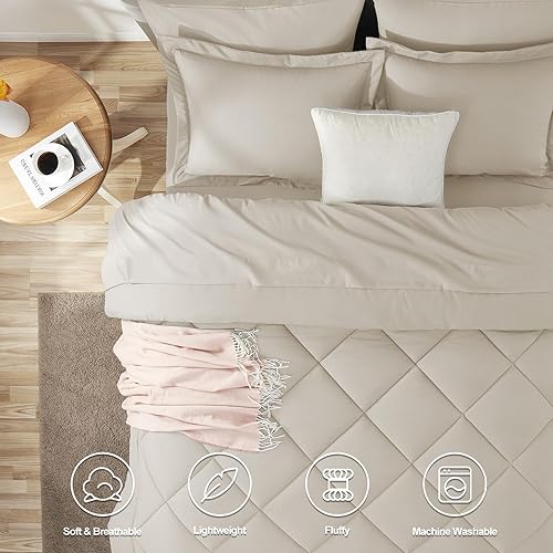 Miniatura 294 de CozyLux Juego de edredón de tamaño Queen, rojo burdeos, toda la ropa de cama en una sola bolsa, 7 piezas: edredón, fundas de almohada y de almohada