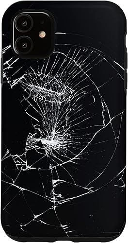 Vista 16 de iPhone 12/12 Pro - Funda negra con diseño roto falso, disuasorio de robo