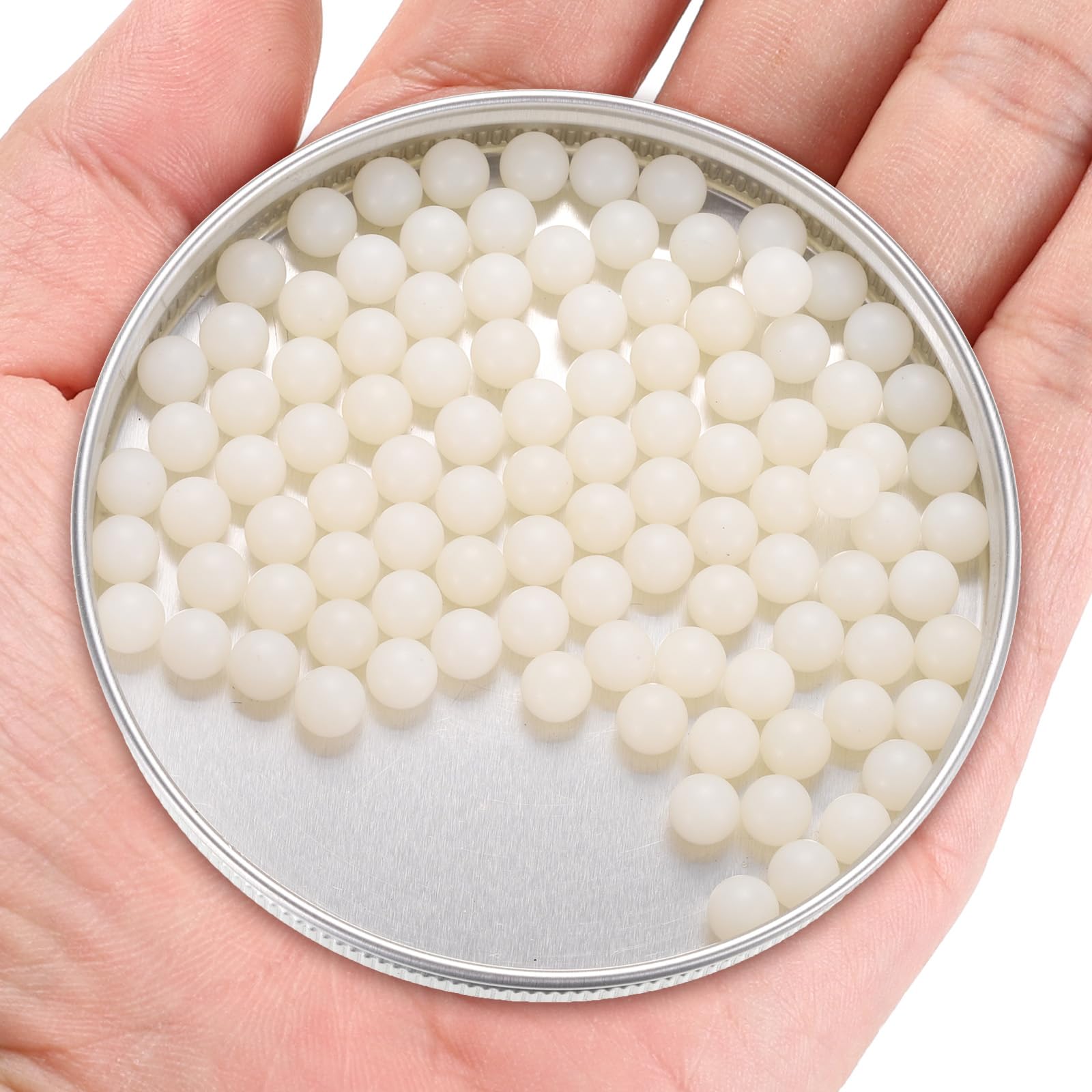 QUARKZMAN 100 Piezas Bolas de Rodamiento Nylon 1/4" (6.35mm) Precisión Plástico Sólido