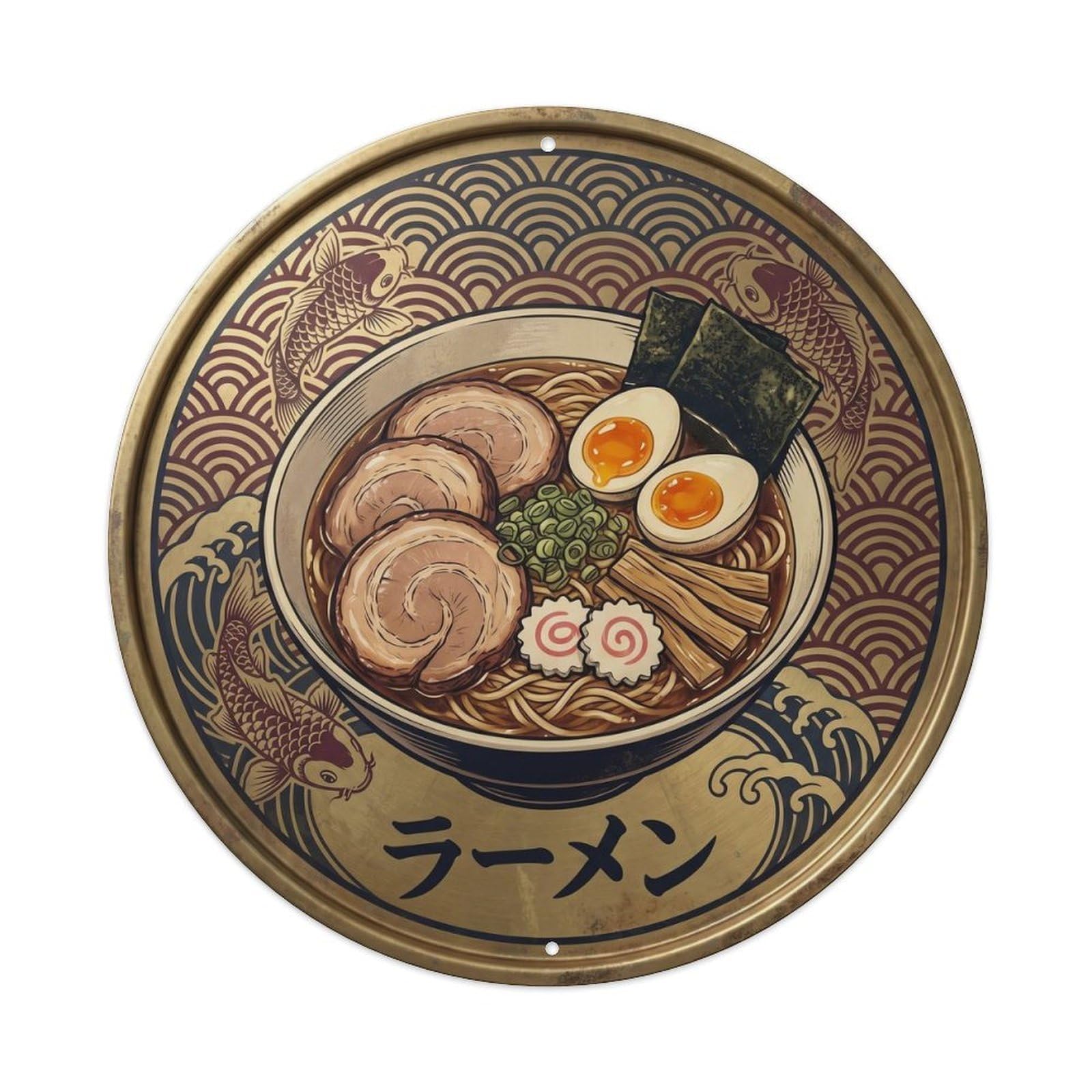 Cxhjca 8X8inch(20X20cm) Ramen Japanese Soup Bowl Classic Restaurant Kitchen Metal Tin Sign