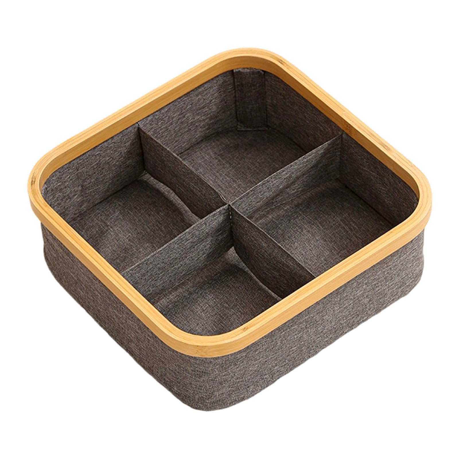 carotoe Natural Multipurpose Storage Basket with Divided Compartments Ventilated Household Organizers for Clothing Accessories Ventilated Lingerie Storage Box