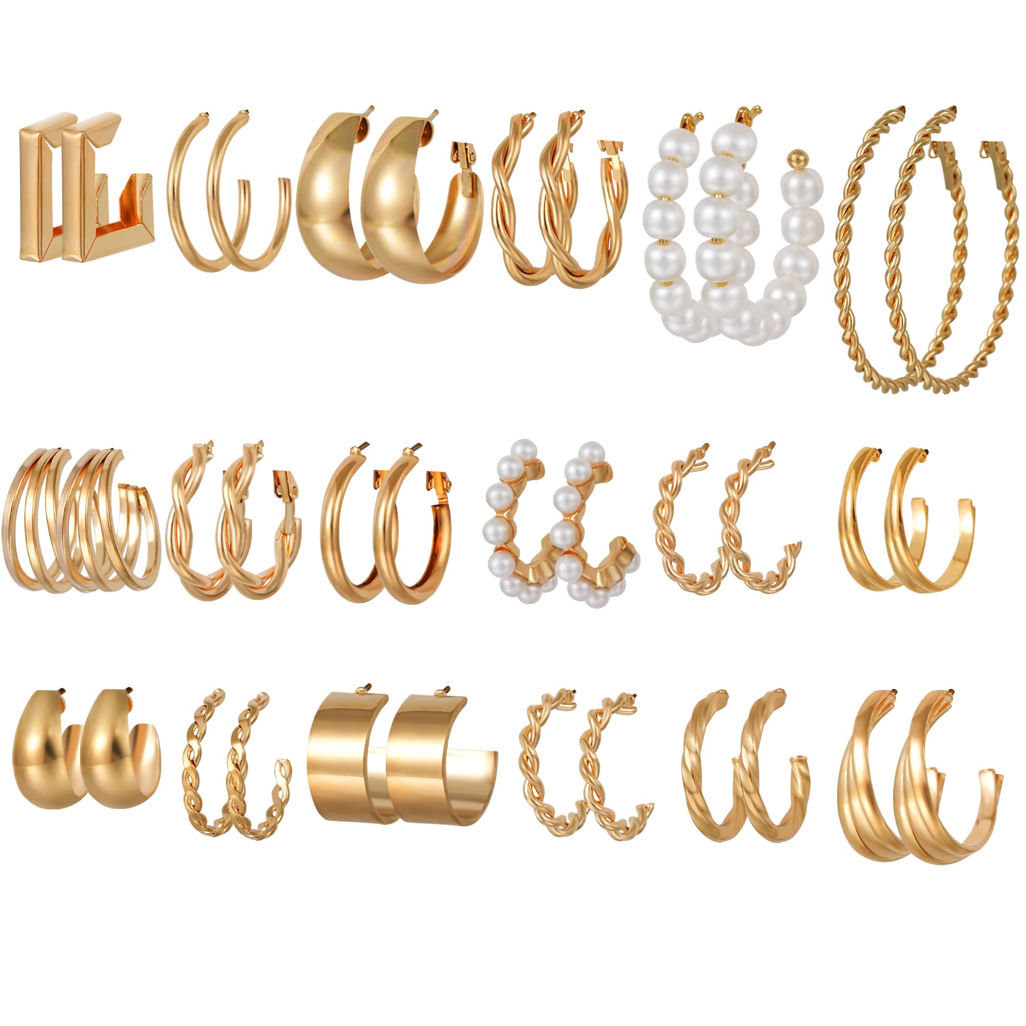 18 Pairs Combo Earring Set Latest Stylish Western Earrings for Women and Girls (15844er)