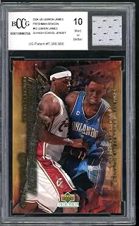 2004 UD Freshman Season #31 Lebron James GU High School Jersey BGS BCCG 10 Mint+