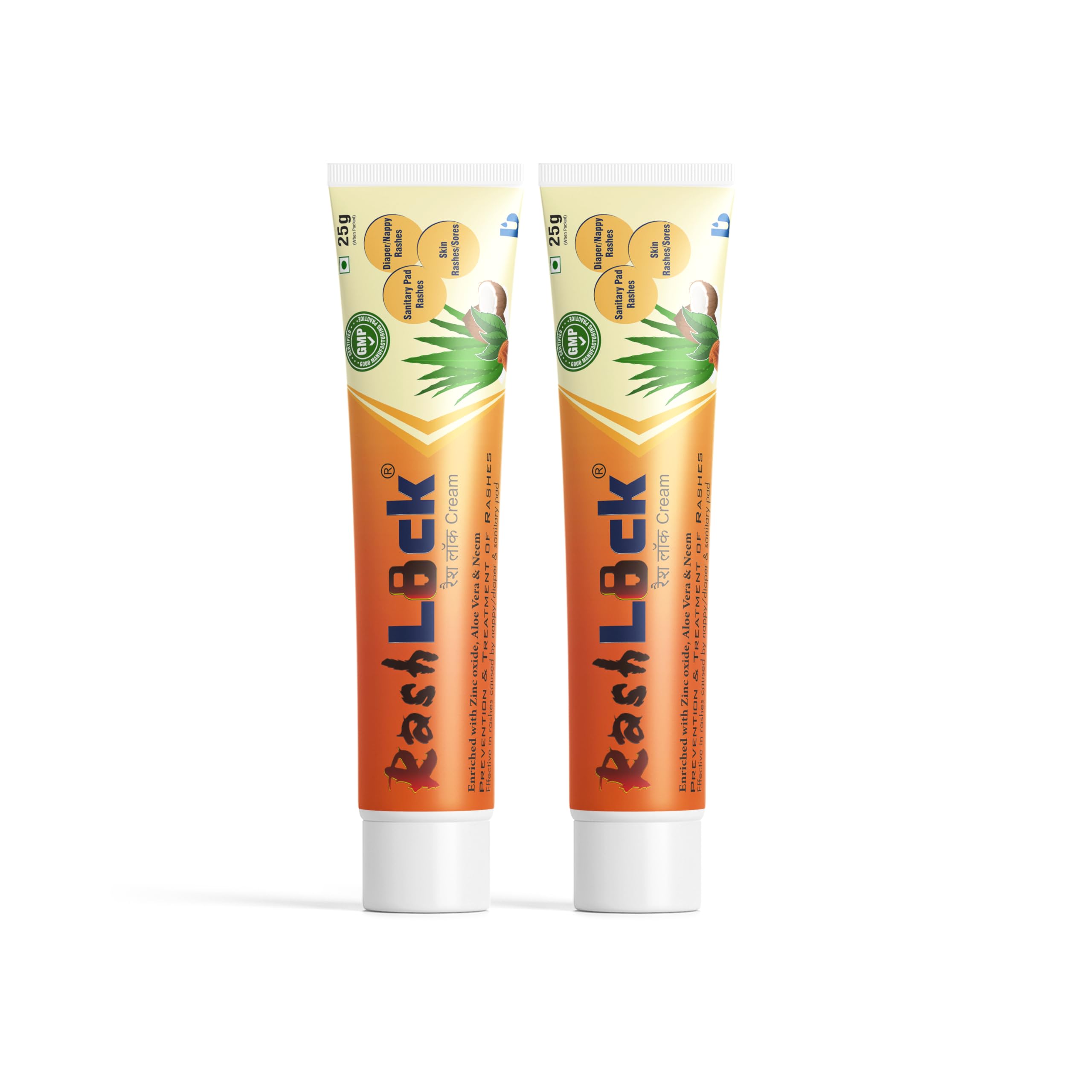 Rashlock Cream For Baby Diaper & Sanitary Pad Rashes | Infused with Aloe Vera, Neem & Zinc Oxide - 25g (Pack of 2)-image-30