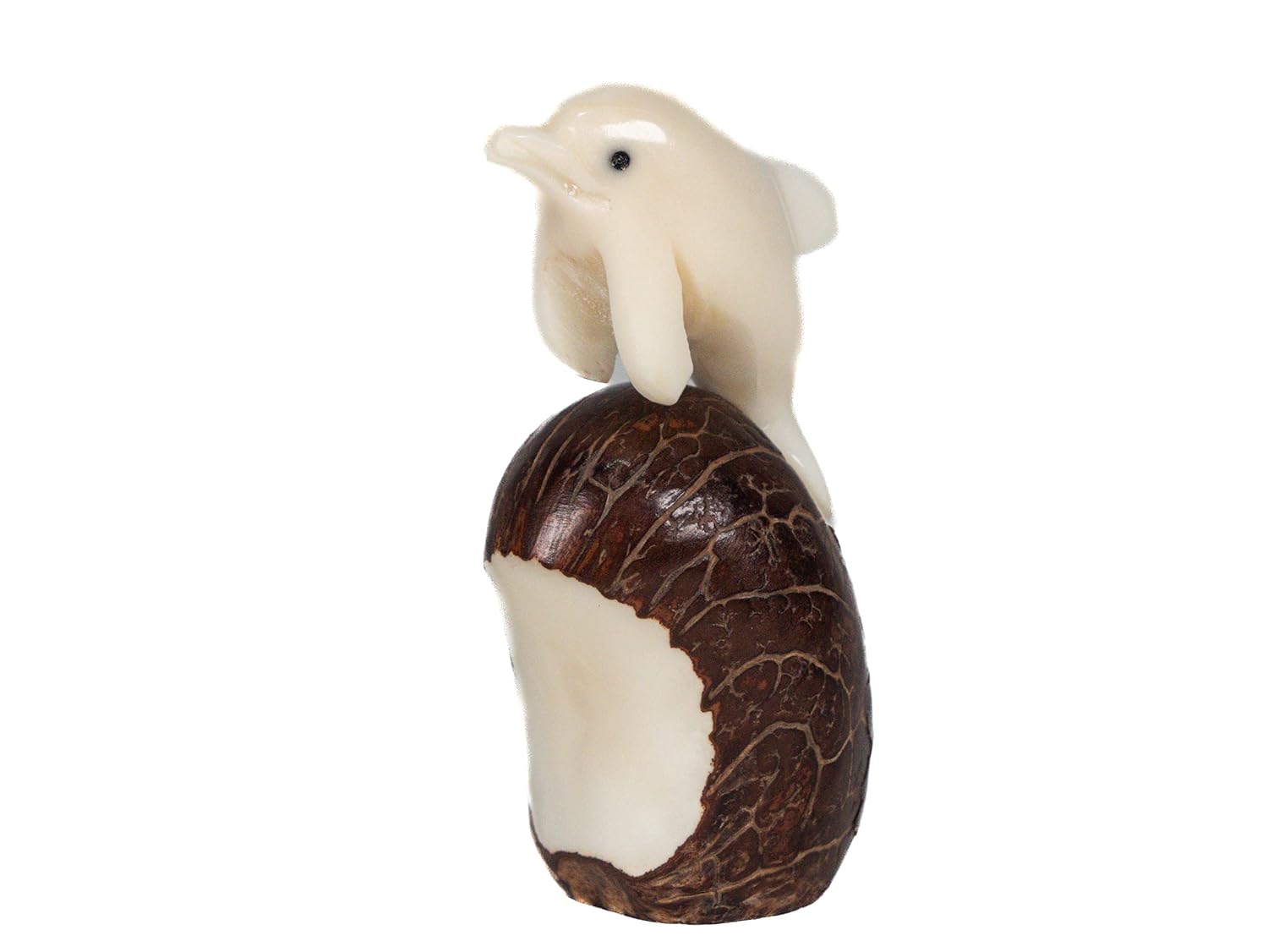 Tagua Nut Carving: Dolphin #3 (1153-C232) E14