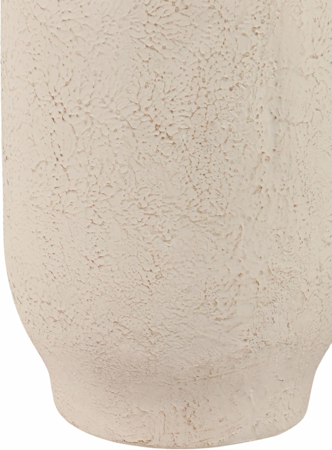 Textured Ecomix Vase for Living Room and Home Decor - Modern House Display Accent with Beaded Collar Detail for Bedroom Styling - Flower Vase for Office and Table Centerpiece - 16", Ivory & Tan