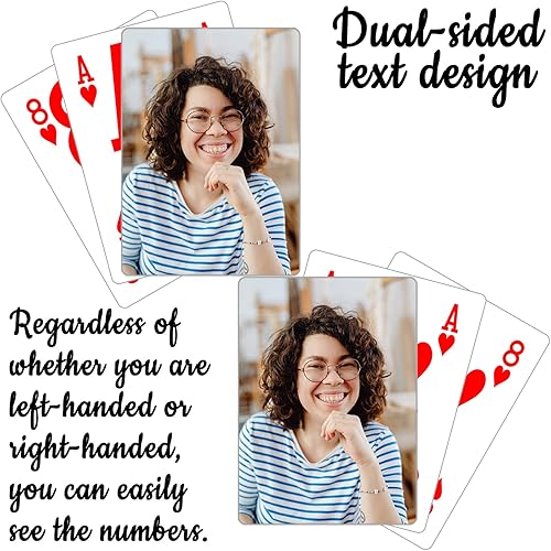 Miniatura 8 de ooelyy Naipes personalizados Elite de baja visión, cartas de impresión grande personalizadas, fondo rojo y negro que hace que sea fácil de leer las