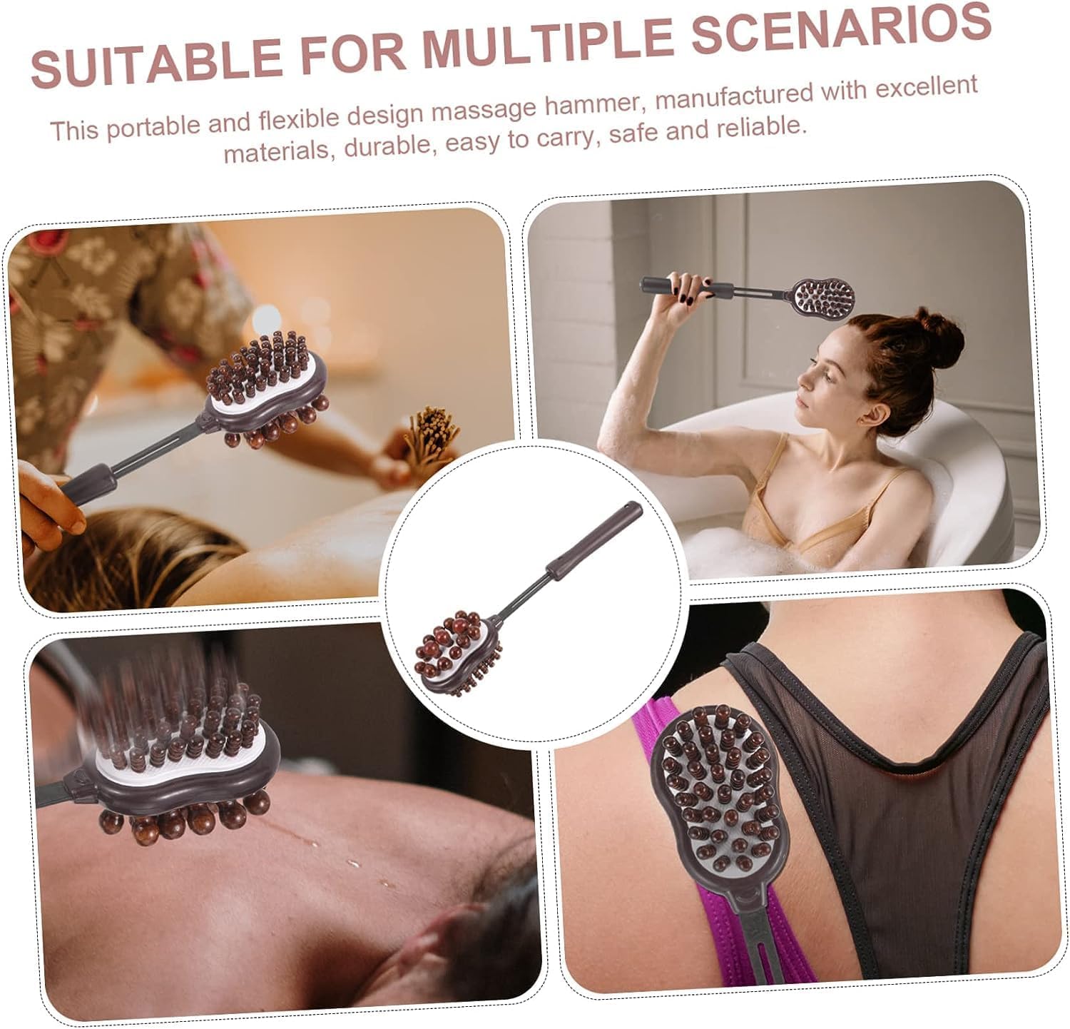 Sevia Double Sided Relief Body Massage Hammer Stick, Meridians Massage Hammer For Neck, Shoulders, Legs, Feet, Arms, Manual Back Massagers Sevia Double Sided Relief Body Massage Hammer Stick, Meridians Massage Hammer For Neck, Shoulders, Legs, Feet, Arms, Manual Back Massagers