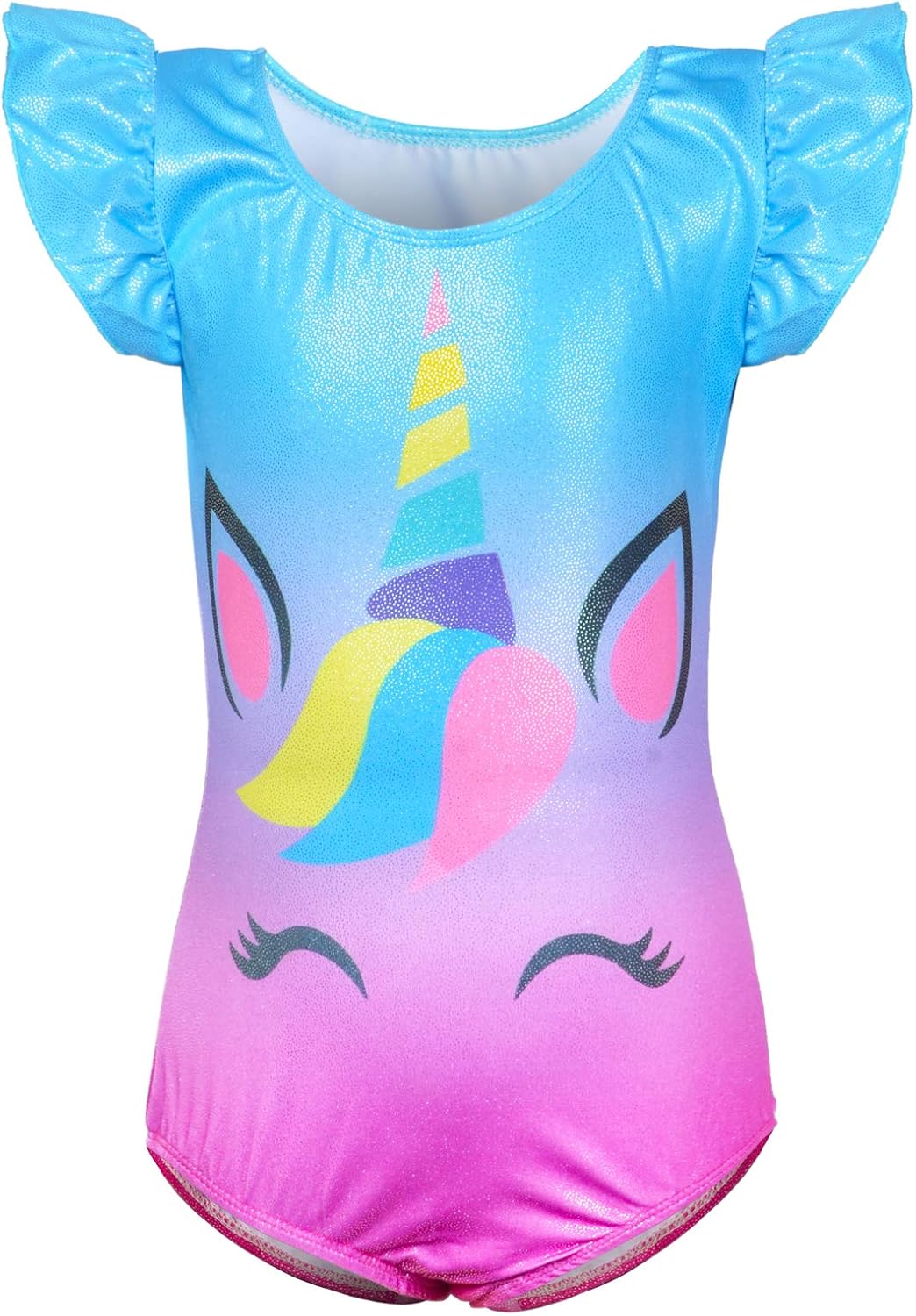 Nidoul Gymnastics Leotards Dress for Toddler/Girls Sparkly Unicorn Rainbow Skirted Dance Ballet Dress