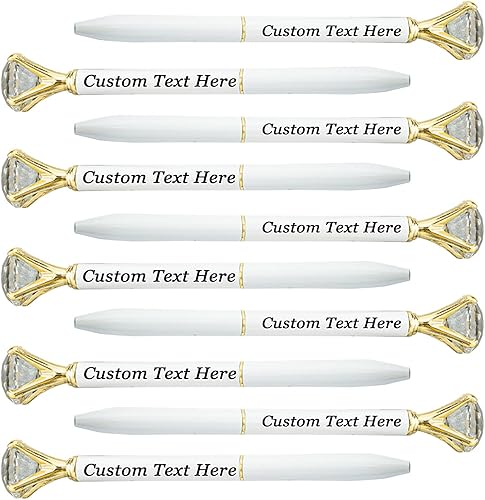 10 bolígrafos personalizados a granel con diamante, recuerdos de boda, recuerdos grabados con nombre, logotipo, texto para negocios, fiestas,
