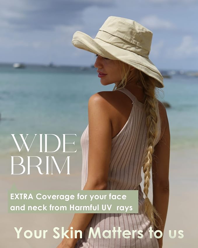 Sombrero de verano para mujer con ala ancha y protección solar miniatura 6