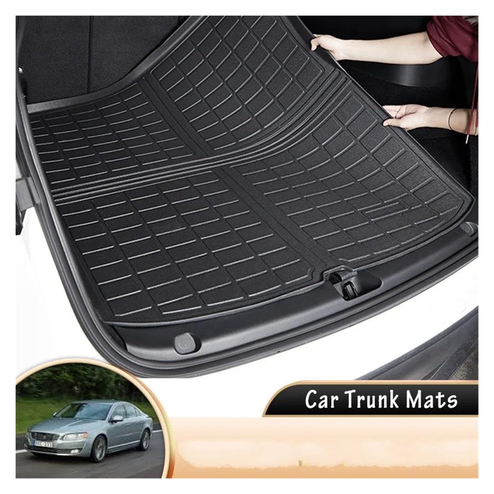 Kofferraumwanne Für Volvo S80 2007~2016 Eva-Kofferraumwanne Cargo-Heckkoffermatten Gepäckboden Teppichschale Pads Schutzfrachtmatte