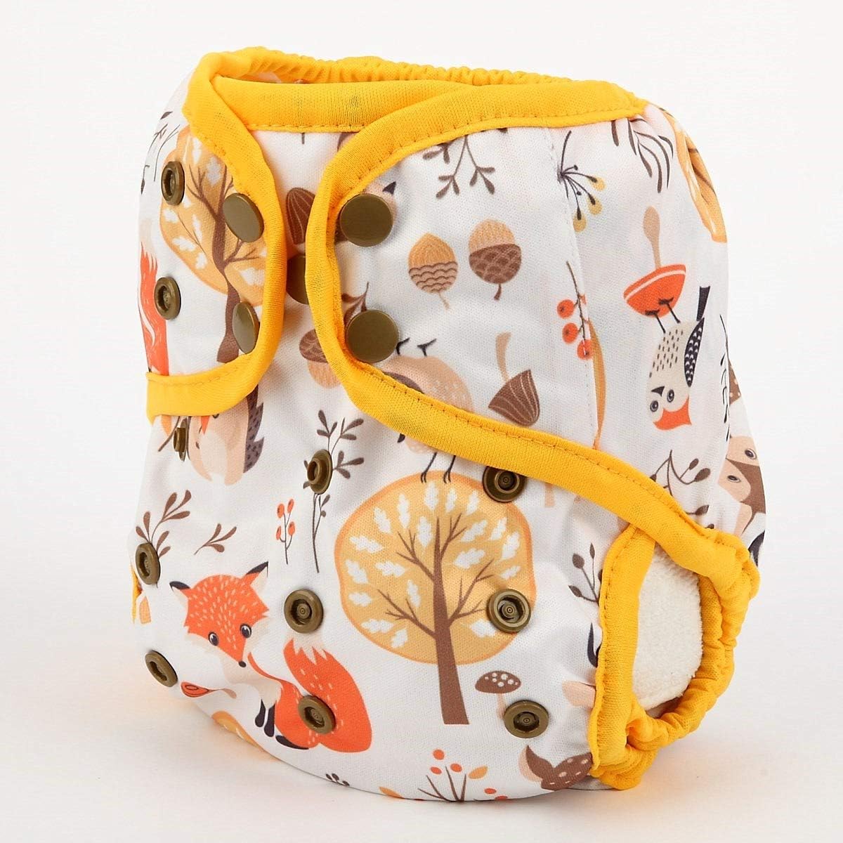 One Size Cloth Diaper Cover Snap With Double Gusset (Fox Forest)
