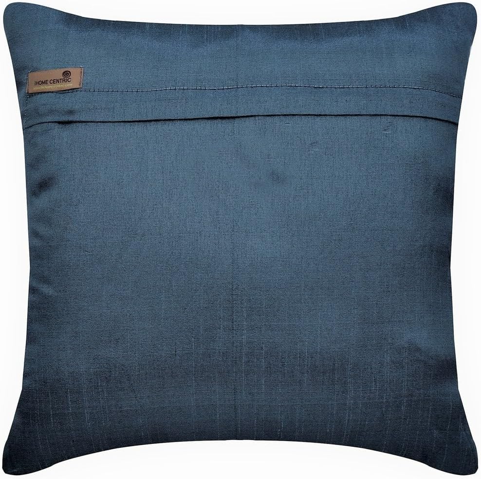 The HomeCentric Cushion Cover for Chair, Blue Zippered Throw Pillow Covers 16x16 inch (40x40 cm) Silk Throw Pillows for Couch, Sea Creatures, Sea Horse, Beach Decorative Accent - Sea Horse