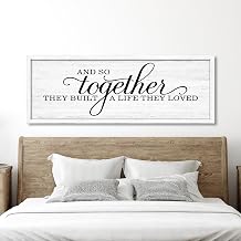 Rutiyoka Farmhouse Wall Decor and so Together They Built a Life They Loved Sign, 41.315 Framed Wood Wall Art for Bedroom