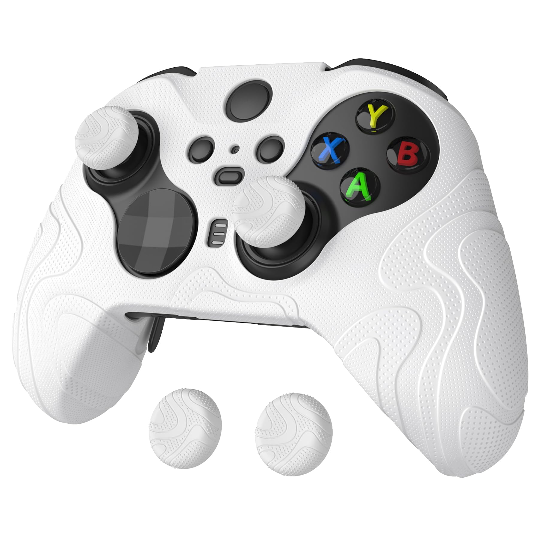 PlayVital Mountain Range Edition Silicone Cover for Xbox Elite Wireless Controller Series 2 & Elite Series 2 Core, White Anti-Slip Controller Skin for Xbox Elite Series 2 Core with Thumb Grips