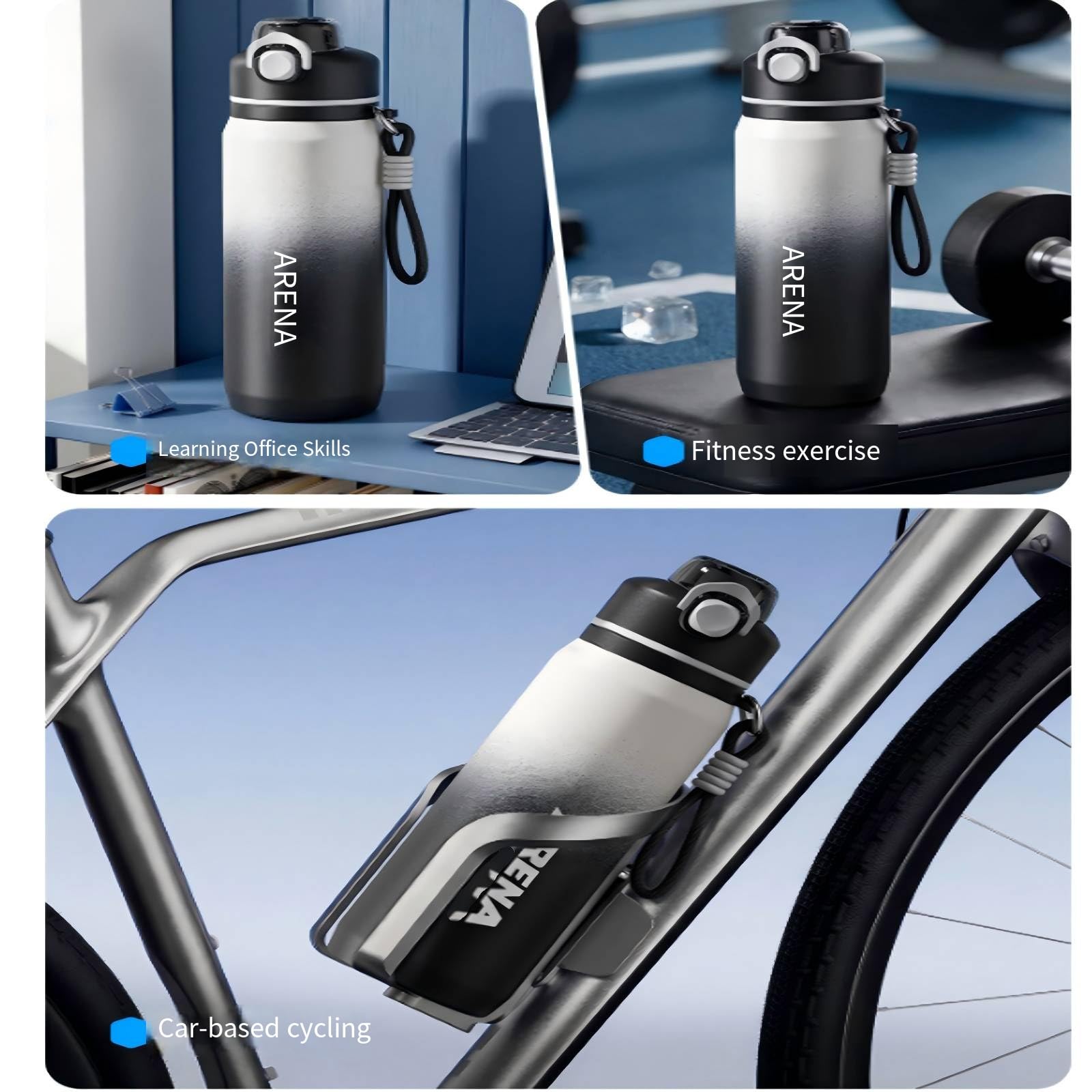 800/1000ml Metall Isolierte Nebelwasserflasche, Edelstahl mit auslaufsicherem Design und Nebelsprühfunktion, trinkbar und nebelkühlend, ideal für Outdoor, Radfahren und Sport (Silber, 800ML)