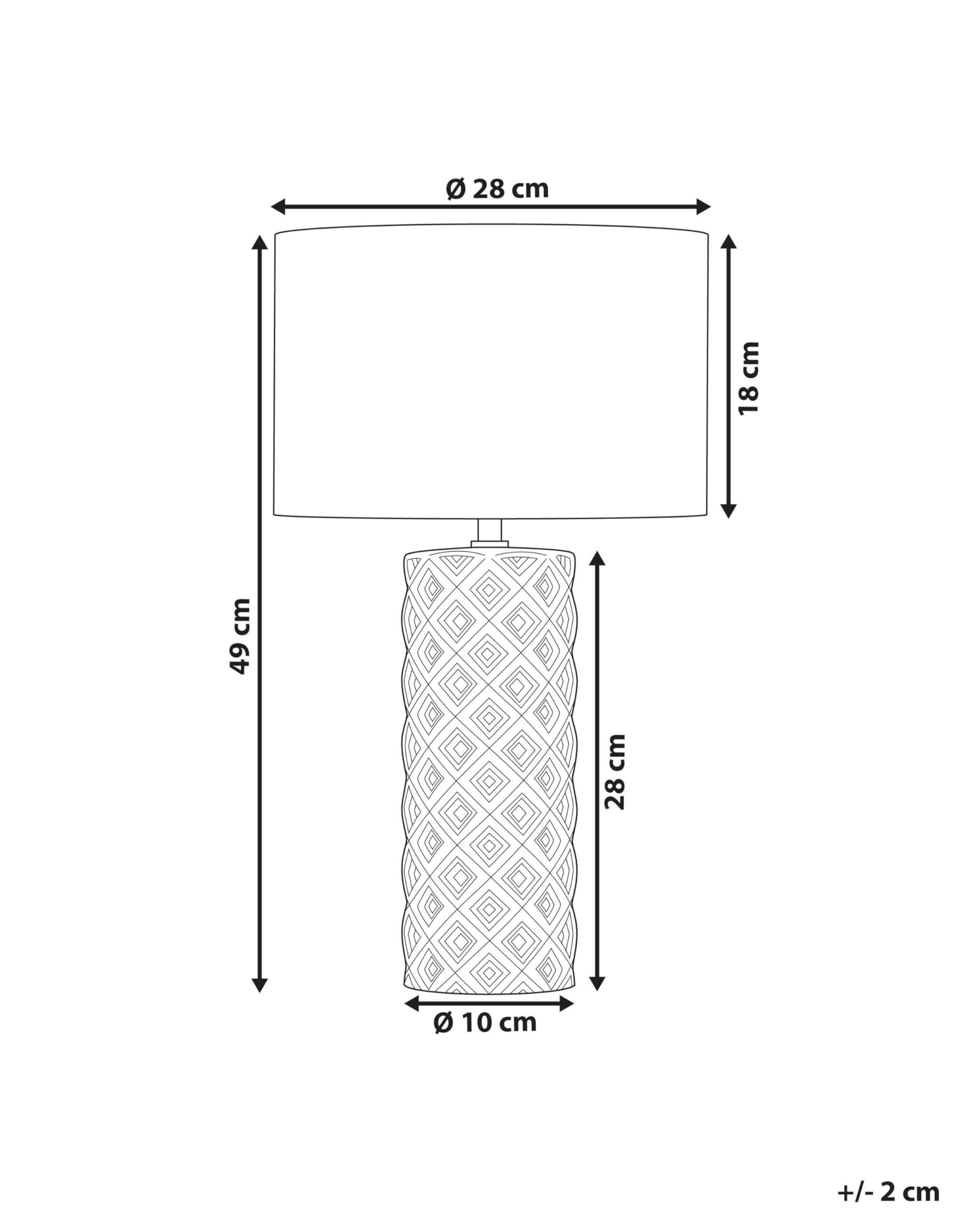 Beliani Tischlampe Keramik gelb 49 cm Lampenschirm elegant Balonne