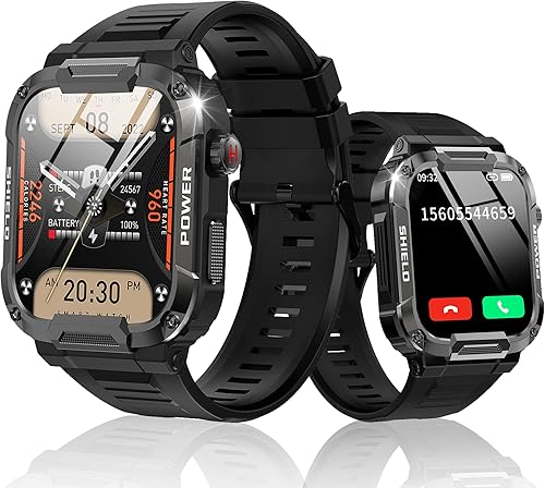 Reloj inteligente militar para hombres contestarmarcar llamadas pantalla táctil de 185 pulgadas reloj inteligente táctico para teléfonos Android