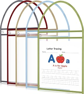 TaoBary 5 Pack Shop Ticket Holders with Strap for Machinery File, Morandi