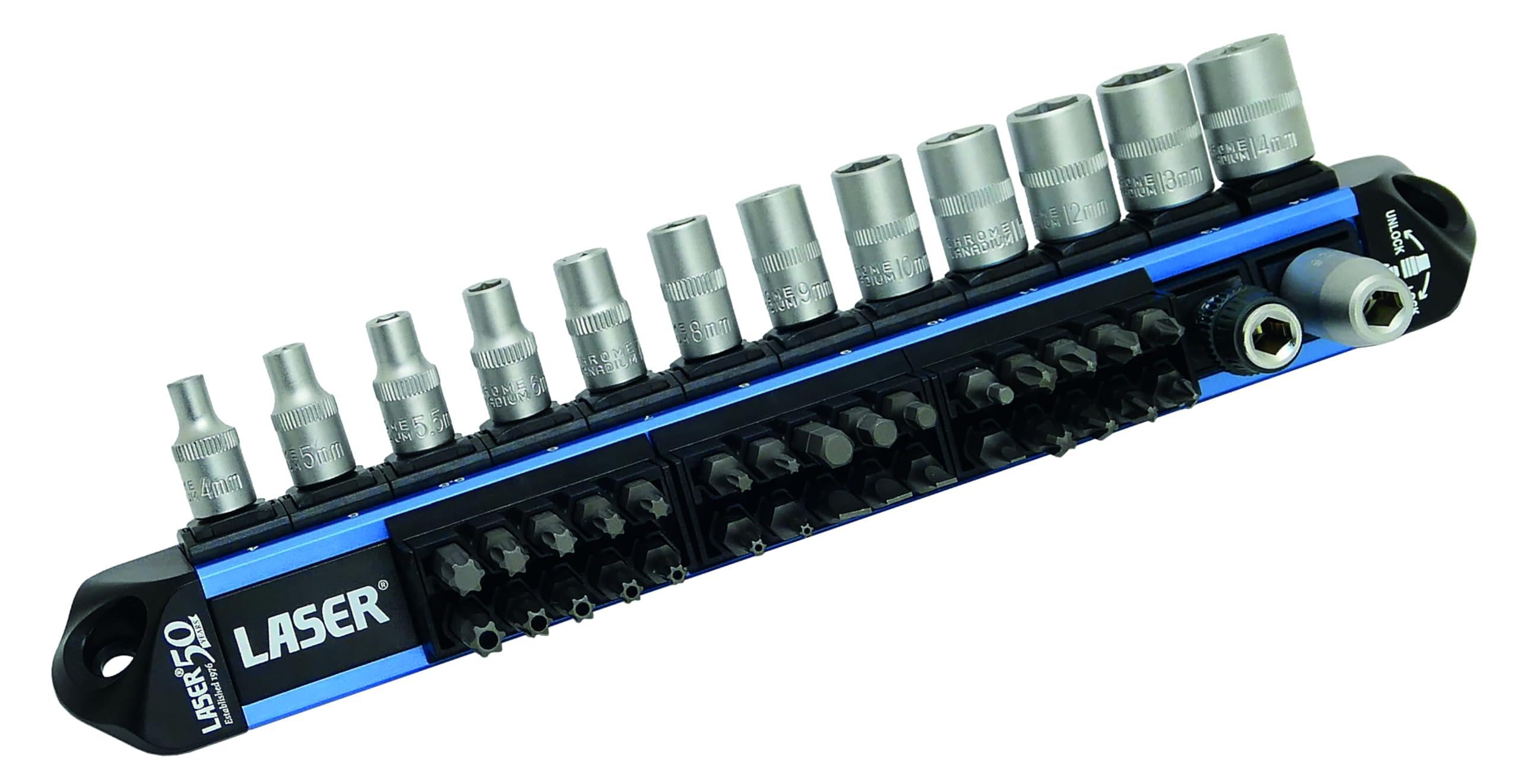 Laser 9329 LocSoc Socket & Bit Set 1/4"D - 44pc - 50th Anniversary