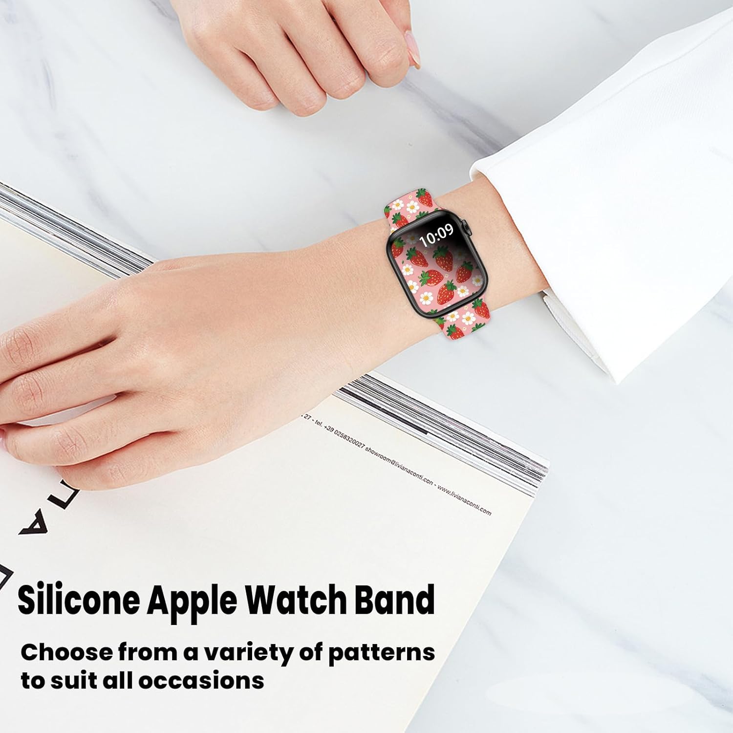 Watch Bands Compatible with Apple Watch 38mm 40mm 41mm 42mm 44mm 45mm 49mm for Women Men Silicone Wristbands Strap Replacement for IWatch Series SE 9 8 7 6 5 4 3 2 1 - Image 4