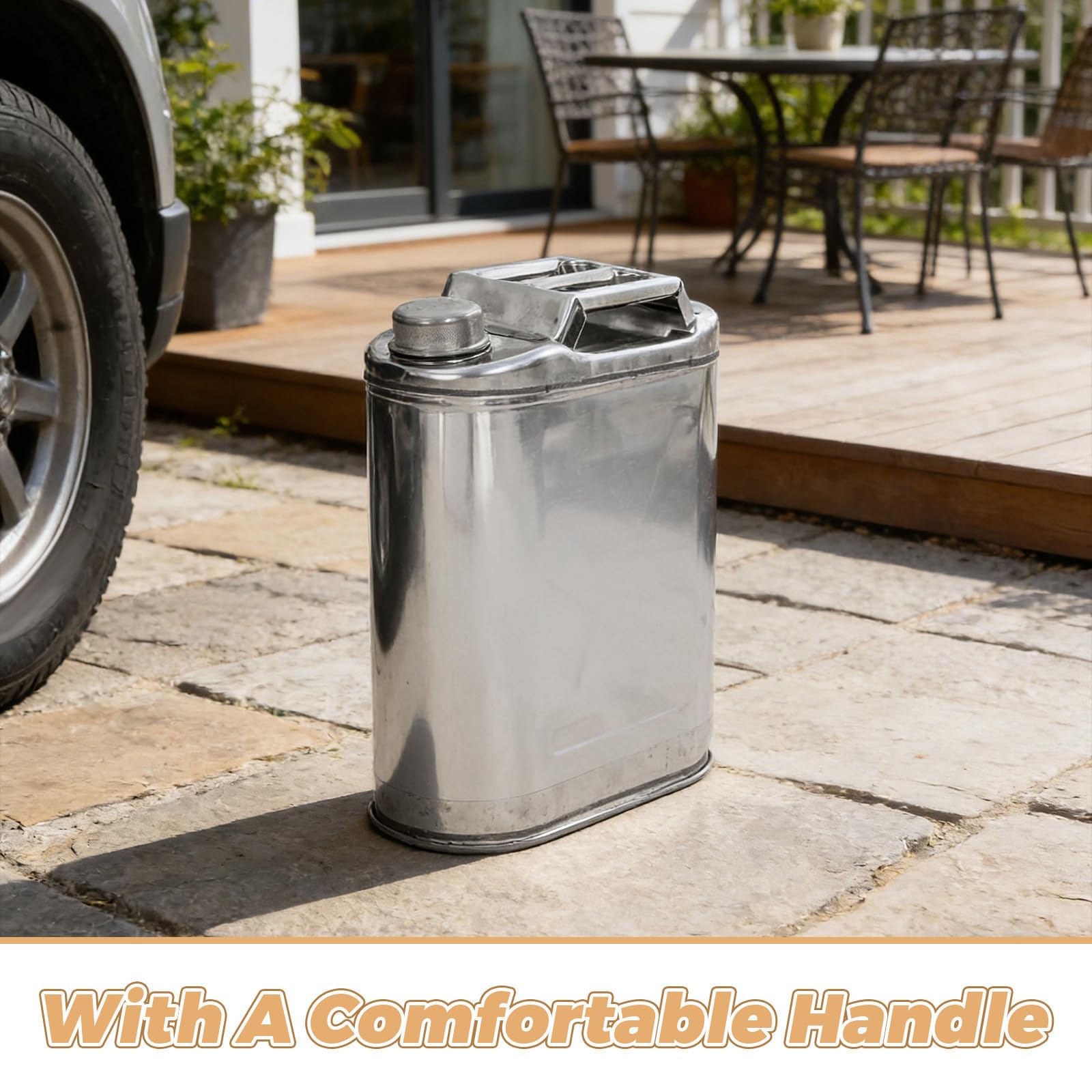TOYANDONA Tragbarer Edelstahl Wasserkanister 10l mit Ergonomischem Griff und Belüftungsventil für Camping und Gartenbewässerung