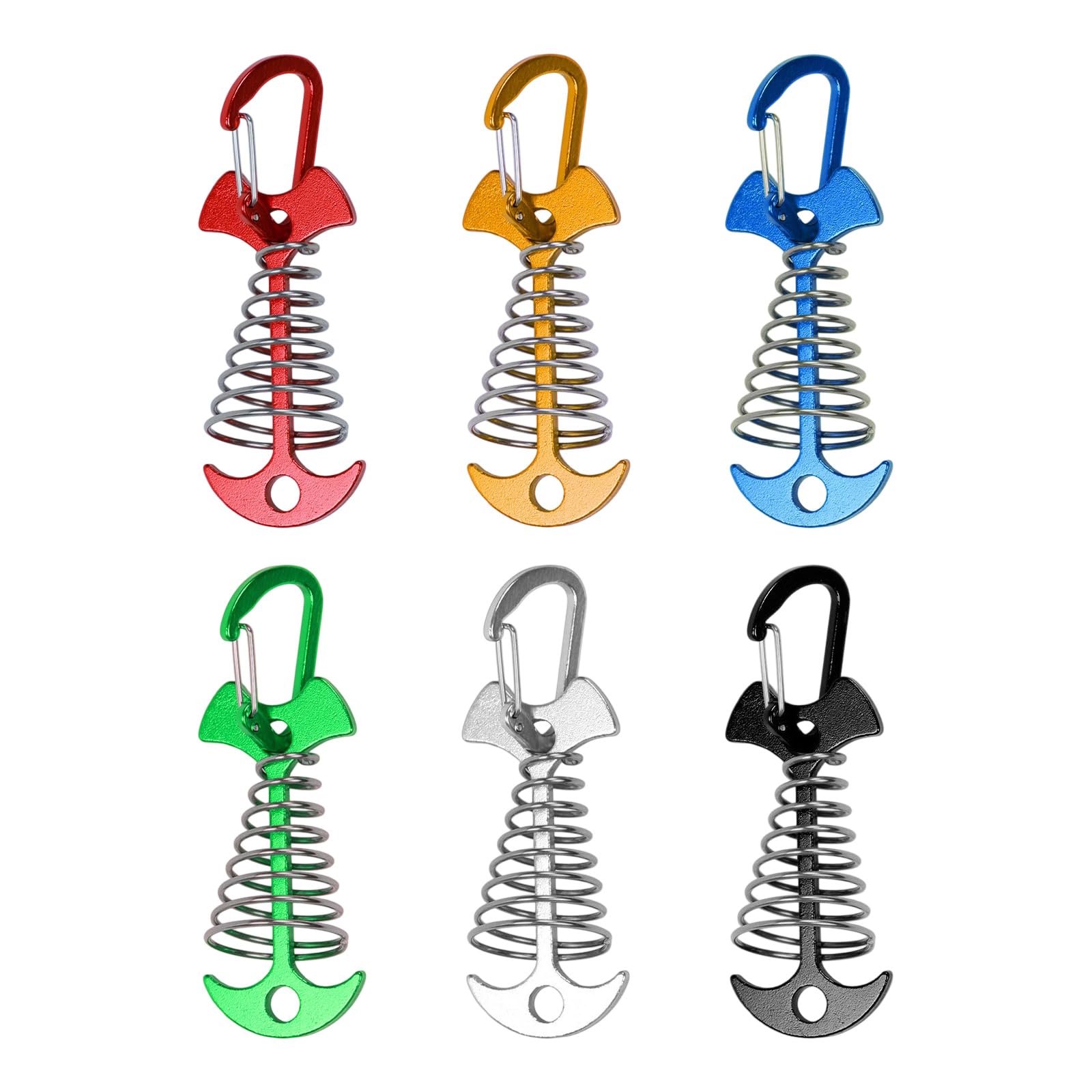 BWANGIAO 6pieces Aluminum Tent Stakes Heavy Duty Windproof Ground Pegs Multipurpose Ground Anchors for Outdoor Camping