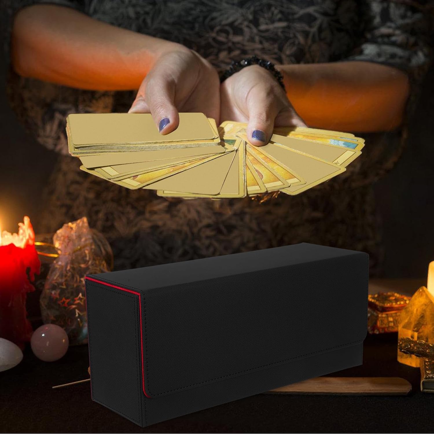 Pu Leather Magnetic Closure Card Storage Box for Collectors and Enthusiasts image 5