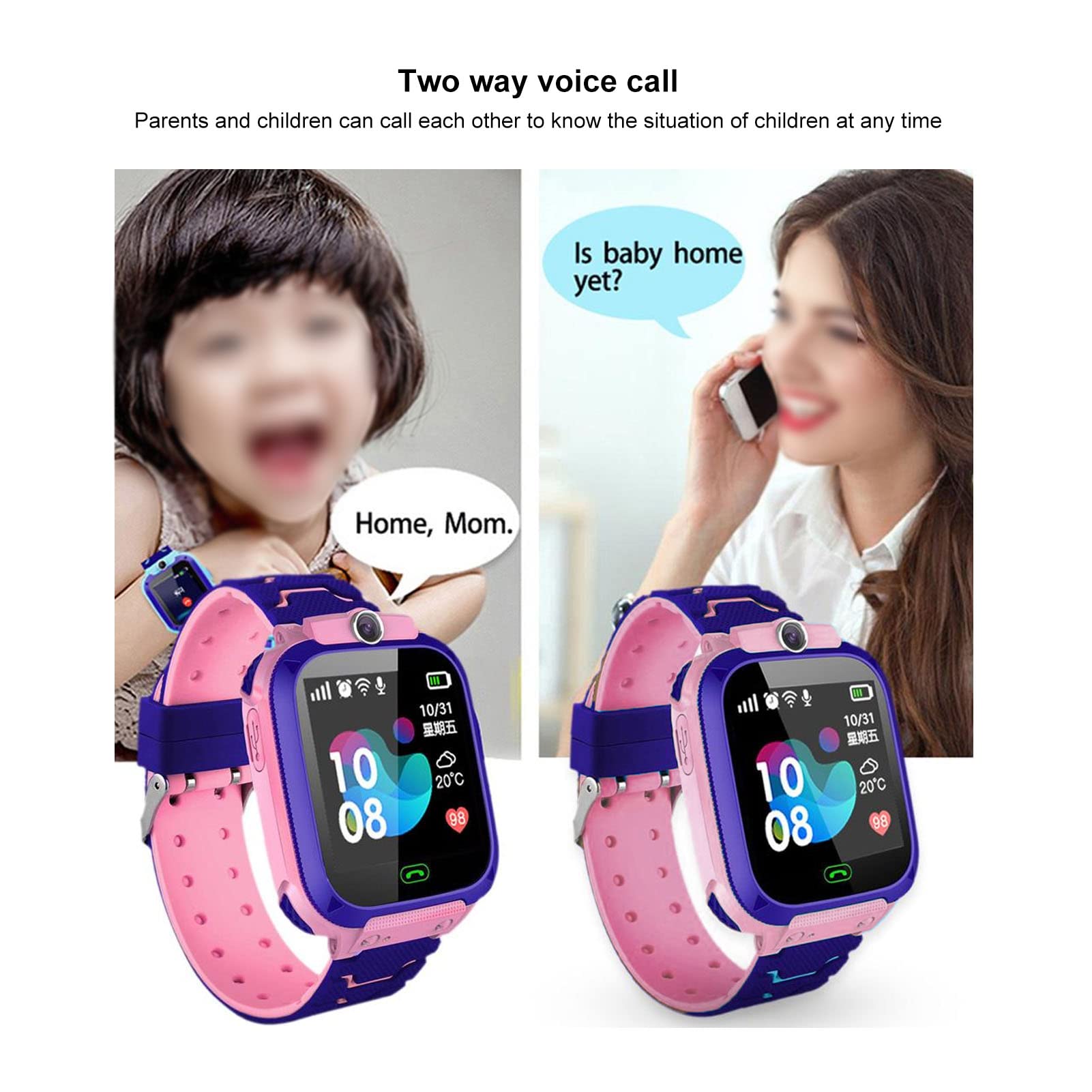 Inteligentny Zegarek, Smartwatch dla Dzieci dla Chłopców Dziewcząt, Zegarek dla Dzieci z Telefonem Komórkowym z 2-kierunkową kamerą Odtwarzacz Muzyki Wideo Zegar SOS, Zabawki dla