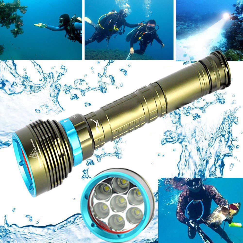 BOLLAER Torcia Subacquea 18000LM 100m 7 LED Impermeabile Immersioni