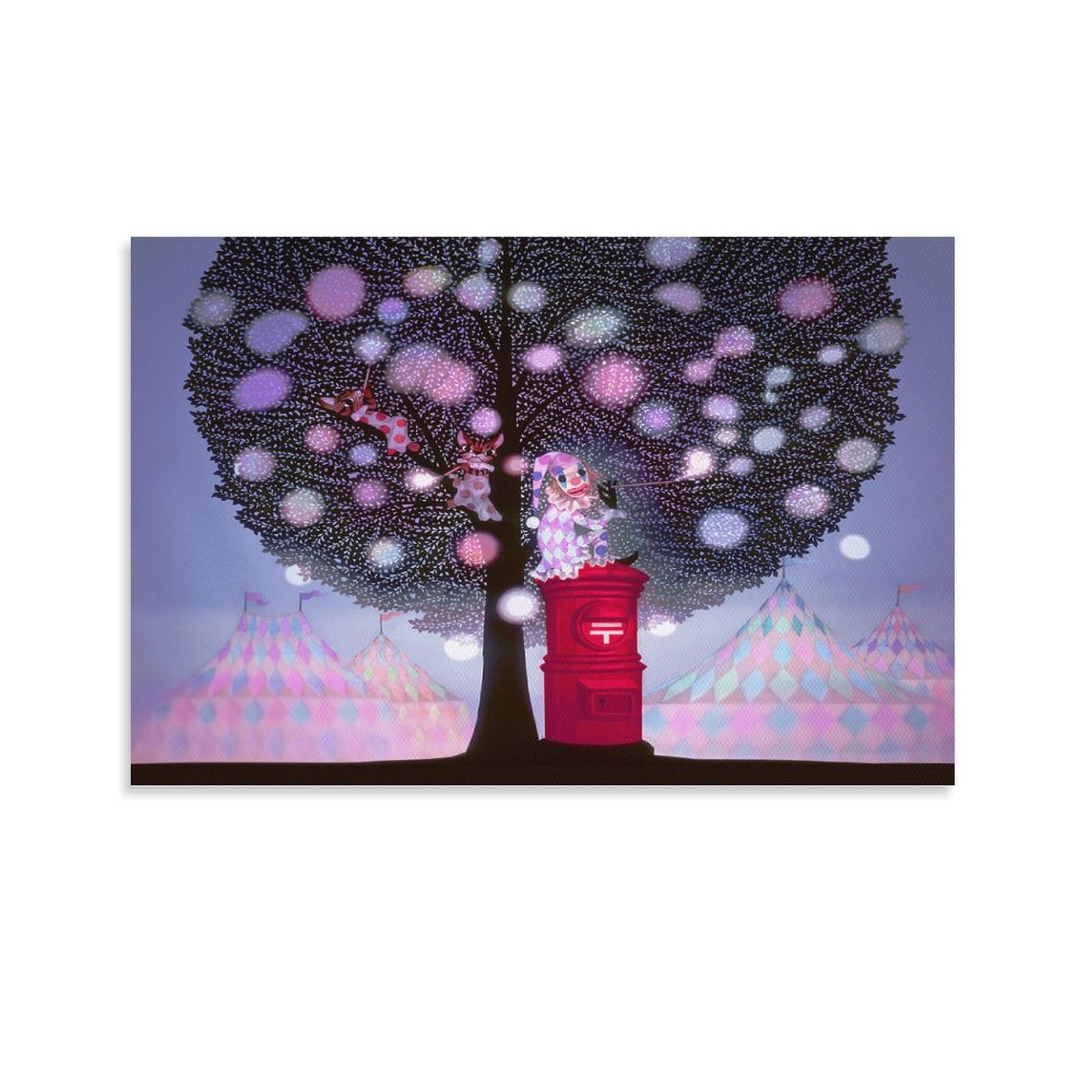Amazon.co.jp: 藤城清治 赤いポスト 絵画 ポスター 工芸品の装飾品 壁