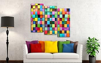 تابلوه بطبعة ثلاثية الابعاد من اتش زد ارت - 3 قطع، 90 × 60 سم، متعدد الألوان