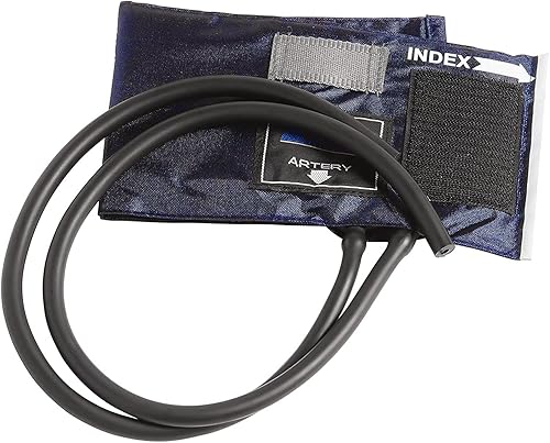 MABIS Brazalete de reemplazo de presión arterial para esfigmomanómetro y vejiga de dos tubos, adulto grande, azul