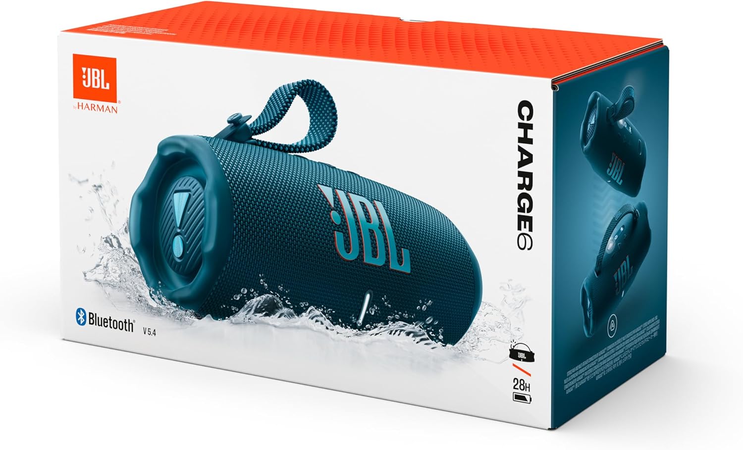 JBL Charge 6 - Portable Waterproof & Drop-Proof Bluetooth Speaker, Bold JBL Pro Sound with AI Sound Boost, 28Hrs of Playtime, Built-in powerbank & Comes with a Sturdy/Removable Carrying Strap (Blue) - Image 10