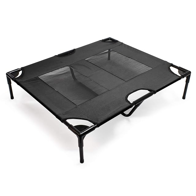 WilTec Hamaca para Perros y Gatos Portátil Outdoor Negro L 92x77x20cm hasta 50kg Cama Mascotas Animales
